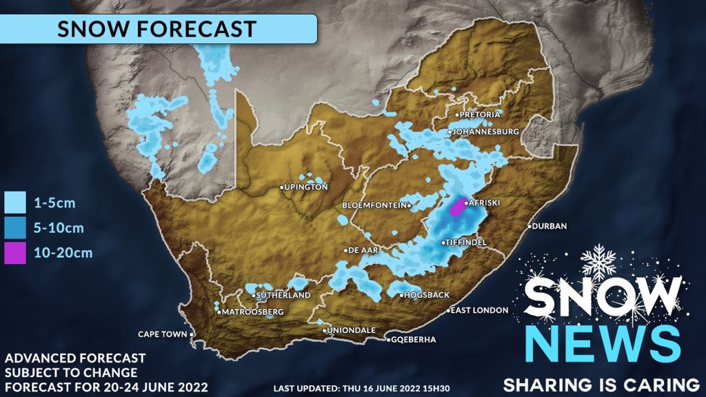 Promising Snowfall Outlook for South Africa + Johannesburg Snow