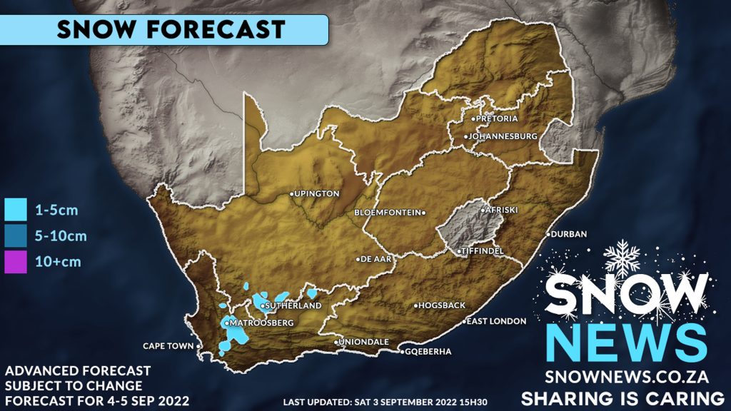 Snow Maps Forecast South Africa Western Cape Sutherland